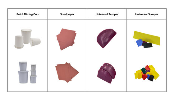 Diversi tipi di vernici per auto e accessori di bellezza tra cui scegliere