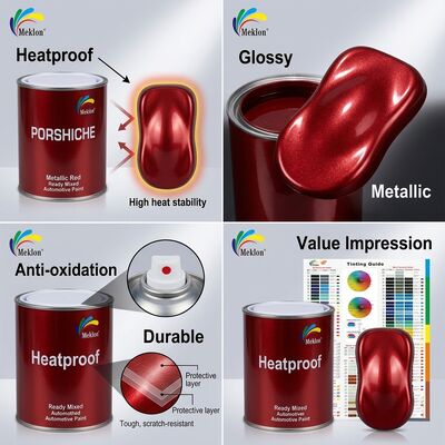 Vernice per auto rosso resistente al calore, antiossidazione Vernice per auto rosso metallico