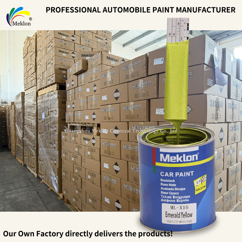 Meklon Emerald Yellow Refinish Acrylic Liquid Coating Vernice auto per l'applicazione di spray e riparazione auto